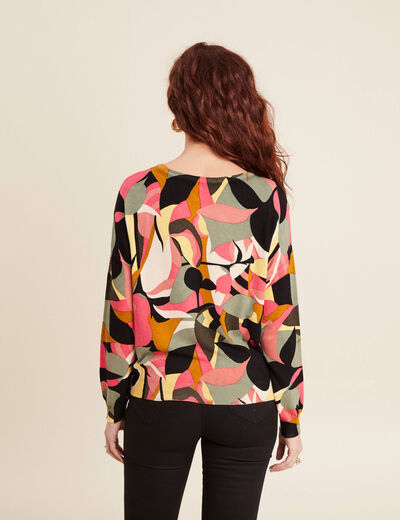 Pull manches longues multicolore femme