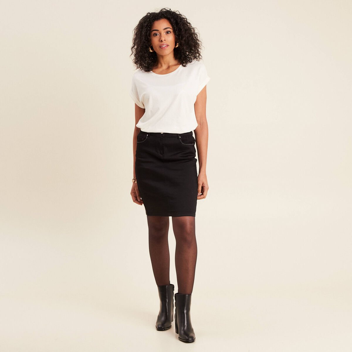 Jupe ajustée noir femme