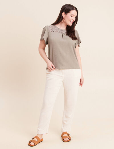 T-shirt manches courtes vert clair femme