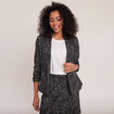Veste tailleur manches 3/4 noir femme