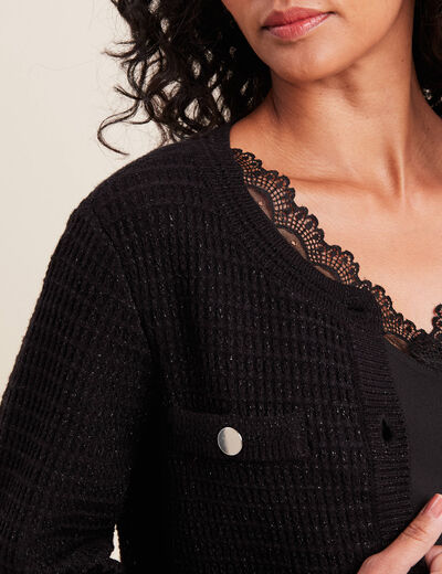 Gilet manches longues noir femme