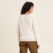 Pull manches longues ajouré beige femme