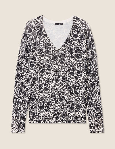 Pull manches longues blanc femme