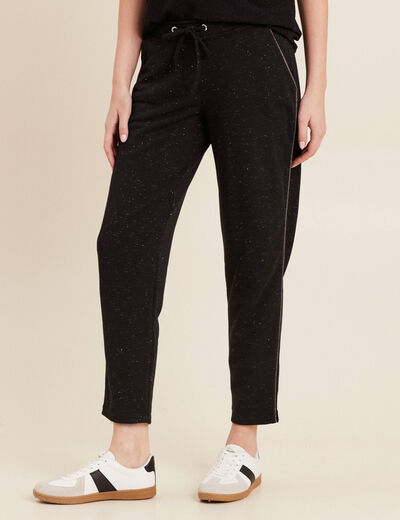 Pantalon jogging 7/8ème noir femme
