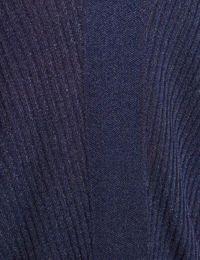Pull à manches courtes bleu marine femme