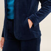 Veste tailleur velours bleu marine femme