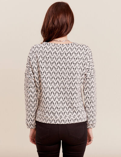 T-shirt manches 3/4 noir femme
