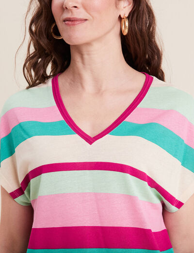 T-shirt manches courtes rose femme