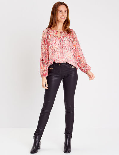 Blouse manches longues rose fushia femme
