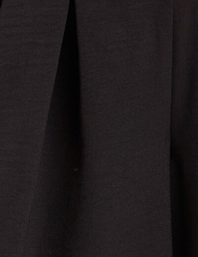 Pantalon jupe-culotte large noir femme