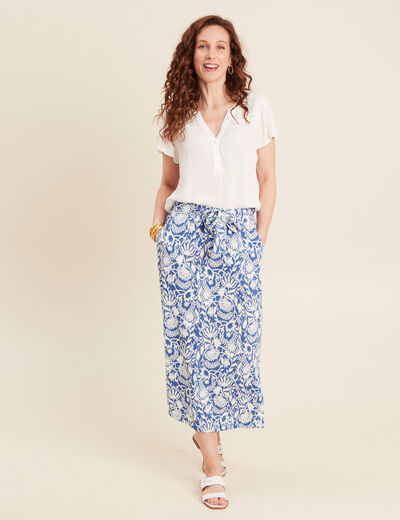 Blouse manches courtes ecru femme
