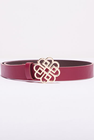 Ceinture large avec boucle rose framboise femme