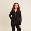 Gilet manches longues capuche noir femme