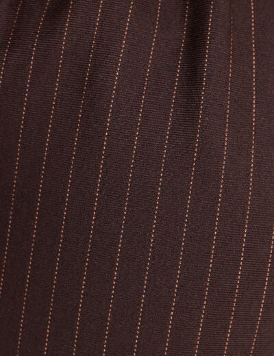 Pantalon large 7/8&egrave;me marron femme