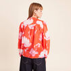 Blouse ample en voile manches longues rouge femme