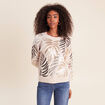 Pull col rond &agrave; sequins couleur or femme