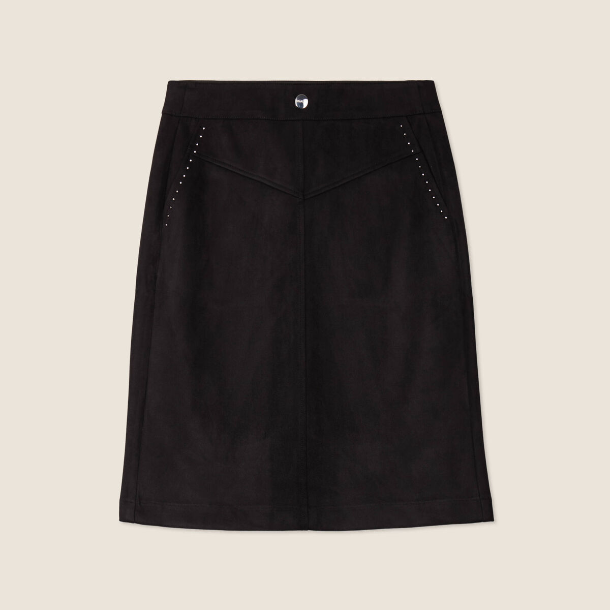 Jupe ajustée suédine noir femme