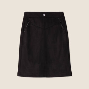 Jupe ajustée suédine noir femme