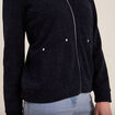 Gilet manches longues zippé bleu marine femme