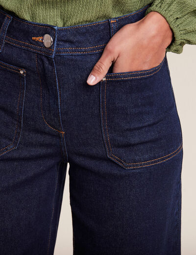 Jean large taille haute denim brut femme