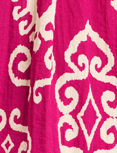 Blouse manches courtes rose fushia femme