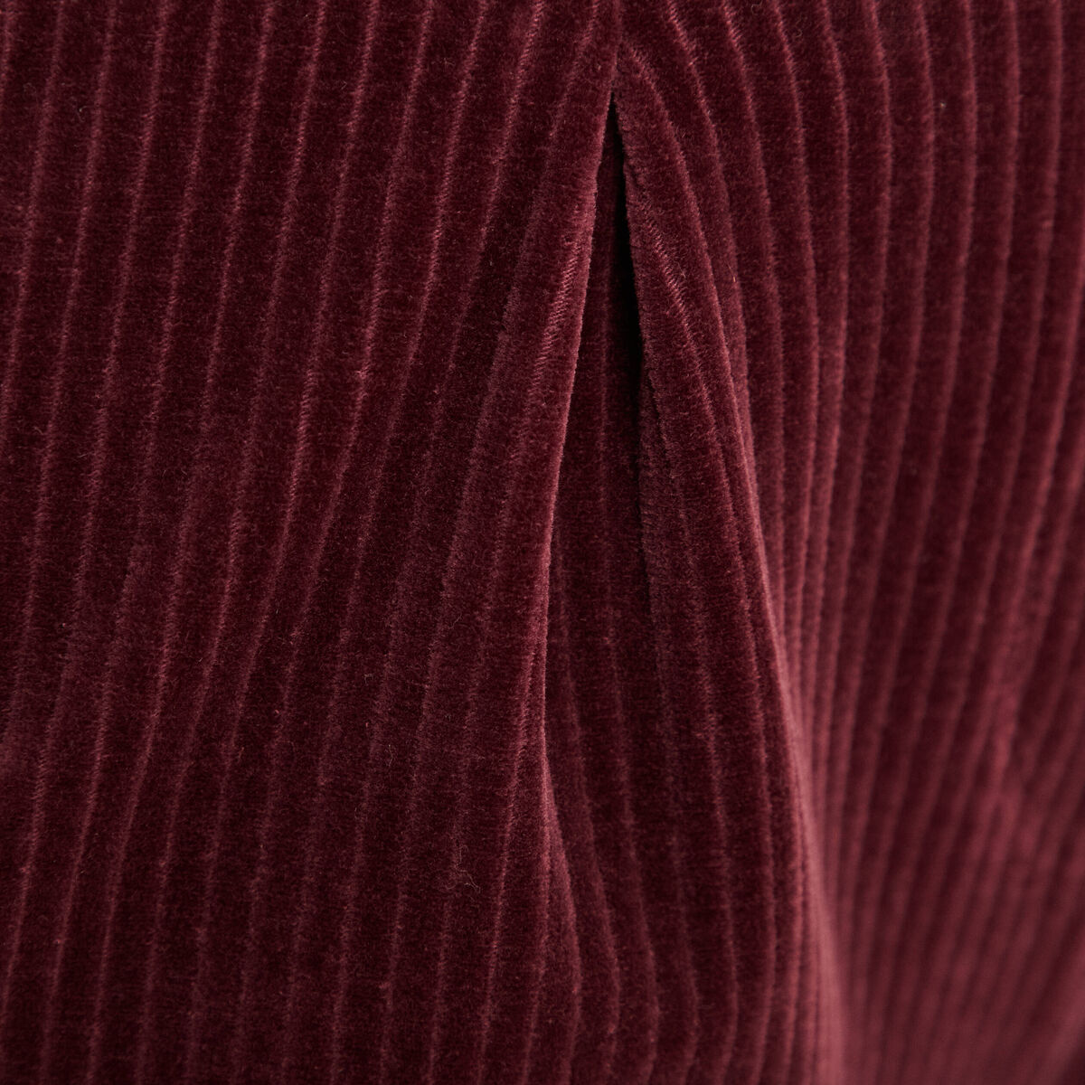 Pantalon large velours bordeaux femme