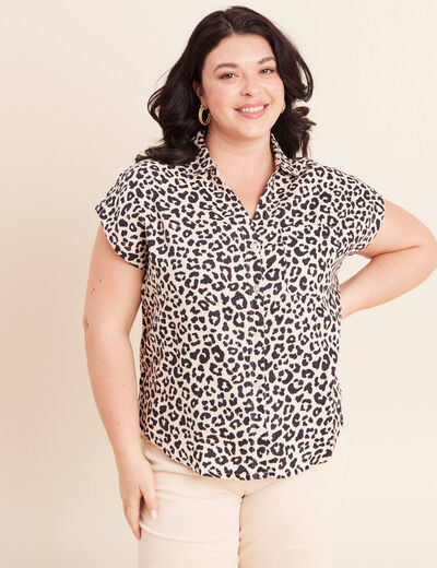 Chemise sans manches sable femme