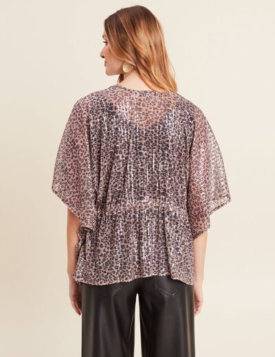 Kimono à sequins couleur cuivre femme