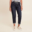 Jean large à coulisse denim brut femme