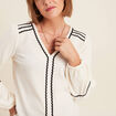 T-shirt manches longues ecru femme