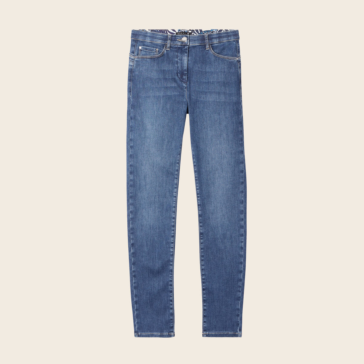 Jean magique L'Unique coupe ajust&eacute;e denim double stone femme