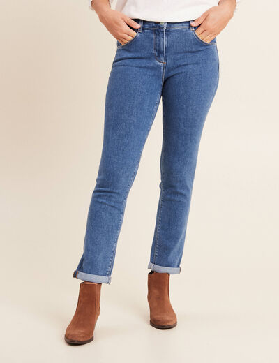 Jean ajusté 7/8ème 5 poches denim stone femme