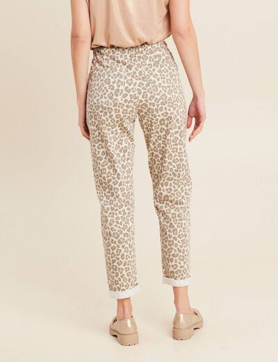 Pantalon coupe mom 7/8&egrave;me blanc femme