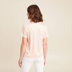 t-shirt droit court satiné col rond vieux rose femme