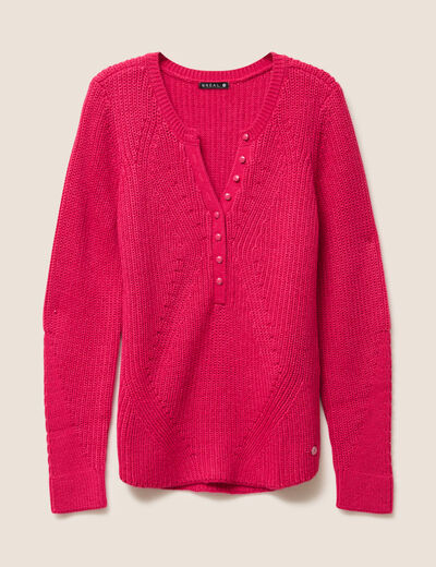 Pull manches longues rose femme