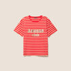 T-shirt col rond manches courtes rose femme