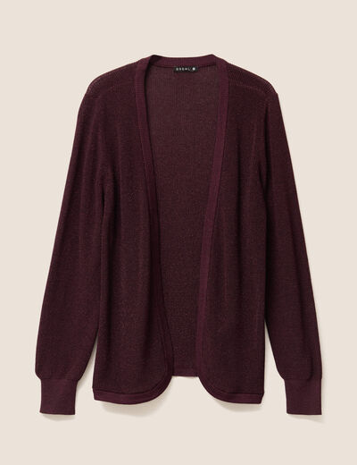 Gilet manches longues bordeaux femme