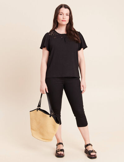 T-shirt manches courtes noir femme