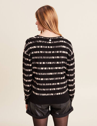 Pull manches longues noir femme