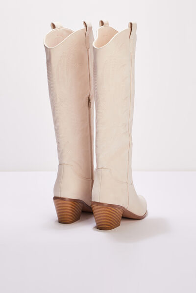 Bottes noires ivoire femme