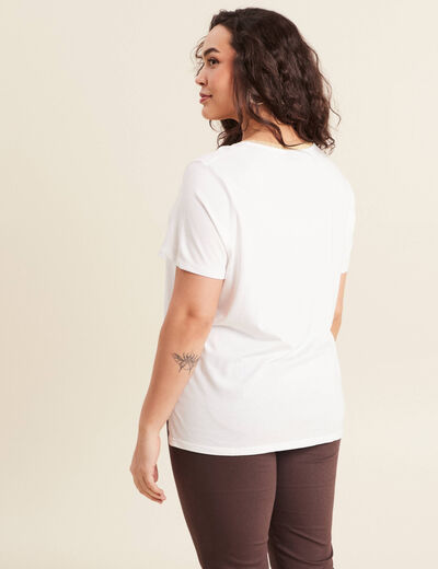 T-shirt manches courtes blanc femme