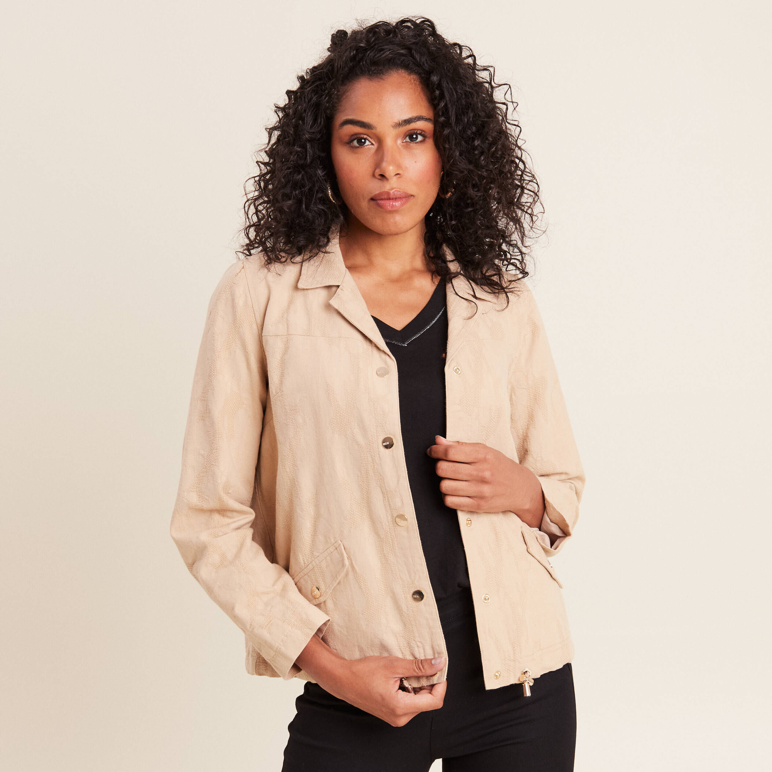 Veste courte femme habillée beige deals