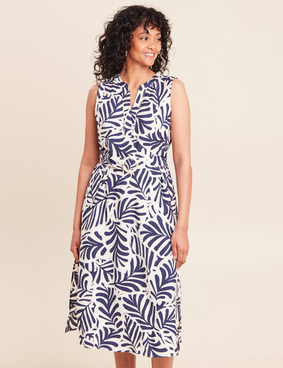 Robe &eacute;vas&eacute;e sans manches blanc femme