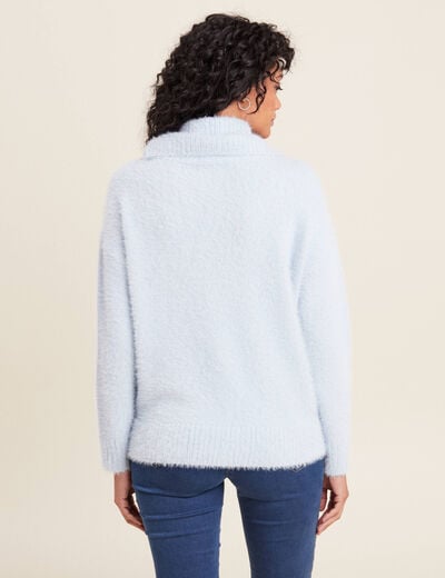 Pull manches longues bleu pastel femme