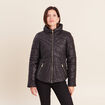 Doudoune d&eacute;perlante droite zipp&eacute;e noir femme