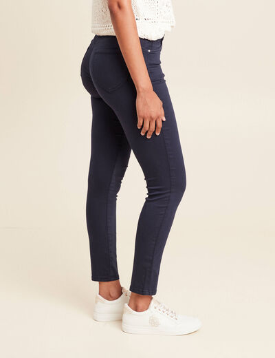 Pantalon léger taille standard 7/8ème bleu marine femme