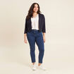 Veste cintrée bleu foncé femme