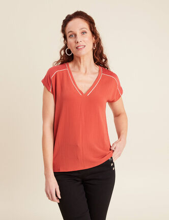 T-shirt manches courtes vieux rose femme