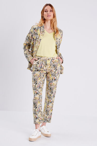 Pantalon à ceinture vert femme