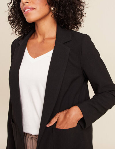 Veste tailleur cintr&eacute;e noir femme